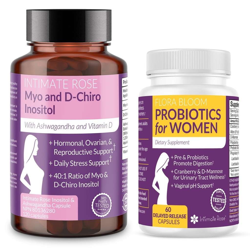 Risparmiate il 10% sul Benessere delle donne – Myo-Inositol & D-Chiro Inositol + Probiotici Vaginali completi per l'equilibrio ormonale, il fegato e la salute vaginale