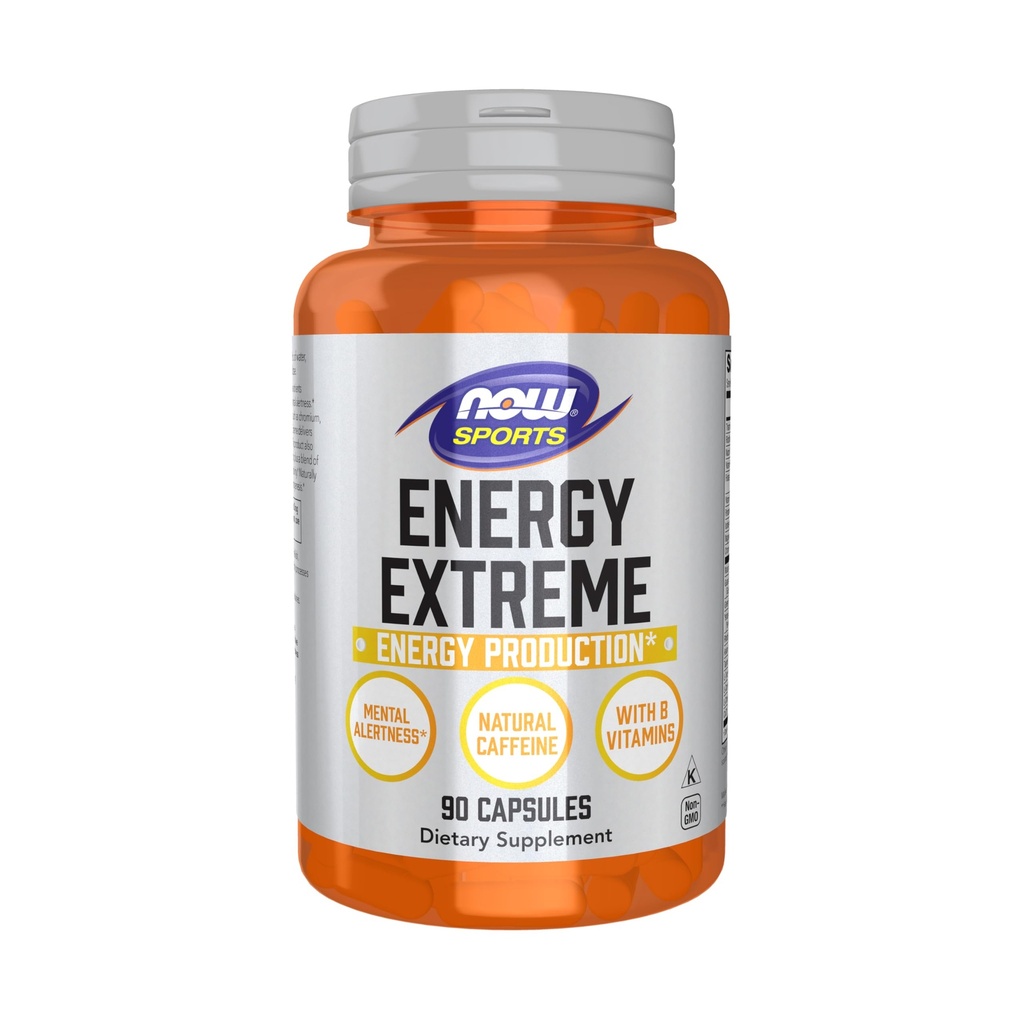 NOW Alimenti Nutrizione sportiva, Energia sportiva Estrema con B Vitamine e altri cofattori come Cromo, Magnesio Malato e Carnitina, 90 capsule di Veg
