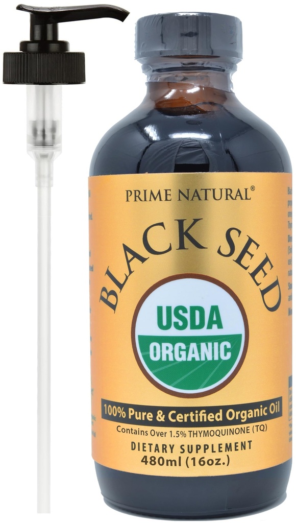 Olio di semi nero biologico NATURAL 16oz - Pressato a freddo Alto Thymoquinone 1.7% USDA Certificato - Potente di origine turca Nigella Sativa Liquido - Vegan Omega 3 6 9, Antiossidante