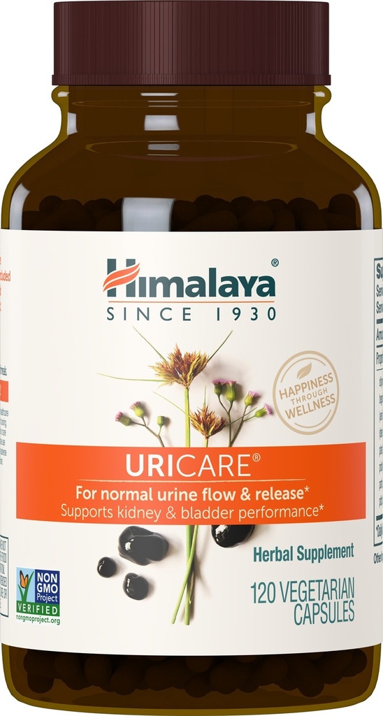 Himalaya UriCare – Herbal Kidney & Bladder Support with Shilajeet, Didymocarpus & Pasanabheda – promuove la salute del tratto urinario e il flusso urinario confortevole – Non-GMO, senza glutine, vegetariano – 120 capsule