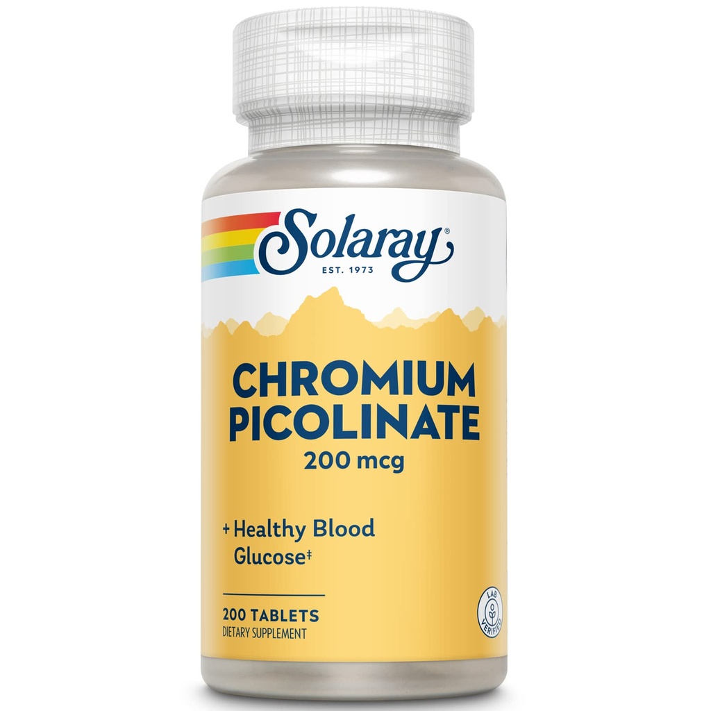 Solaray Chromium Picolinate Tablets, 200 mcg | 200 Conte