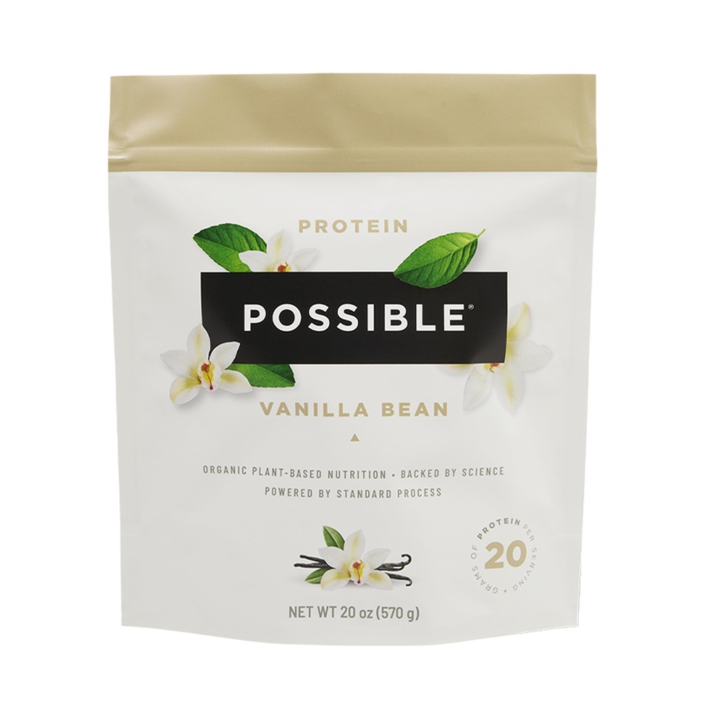 Protein Powder Vanilla Bean - 20g di Vegan, Plant-Based Protein Mix - Non OGM, Non-Dairy, Gluten-Free - 3.5g di BCAAs - 9 Aminoacidi essenziali - 15-Day Supply - 1 Bag, 15 Servings