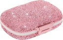 Cute Pill Organizer Small Bling Pill Case per Purse Medicine Contenitore di Vitamina Contenitore di Pillole Giornaliero per Donna Travel Medicine Kit(Pink)
