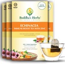 Tè Echinacea Premium con Zinco (Pack di 4, 88 sacchetti di tè) - tè sano decaffeinato per la salute immunitaria - Borse di tè erbe organiche w / ingredienti naturali - Regali di tè ideali per amanti del tè