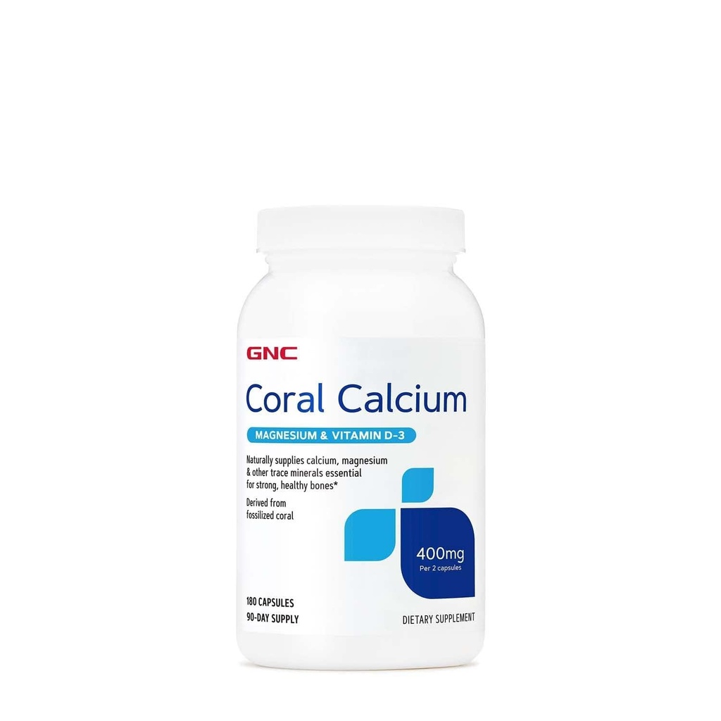 GNC Coral Calcium 400mg Supplemento, Supporta le ossa forti, 90 Serve
