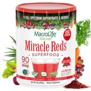MacroLife Naturals Miracle Reds Superfood Supplemento Polvere Antiossidanti Polifenoli Enzimi Probiotici - Raw Non OGM Organic Vegan Gluten & Dairy Free - 30oz (90 Serve) 30oz
