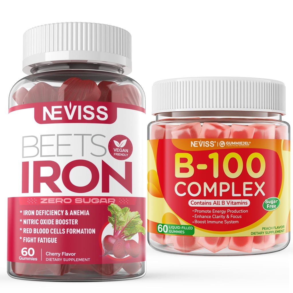 Gommie di ferro senza zucchero+Vitamin B100 Complesso