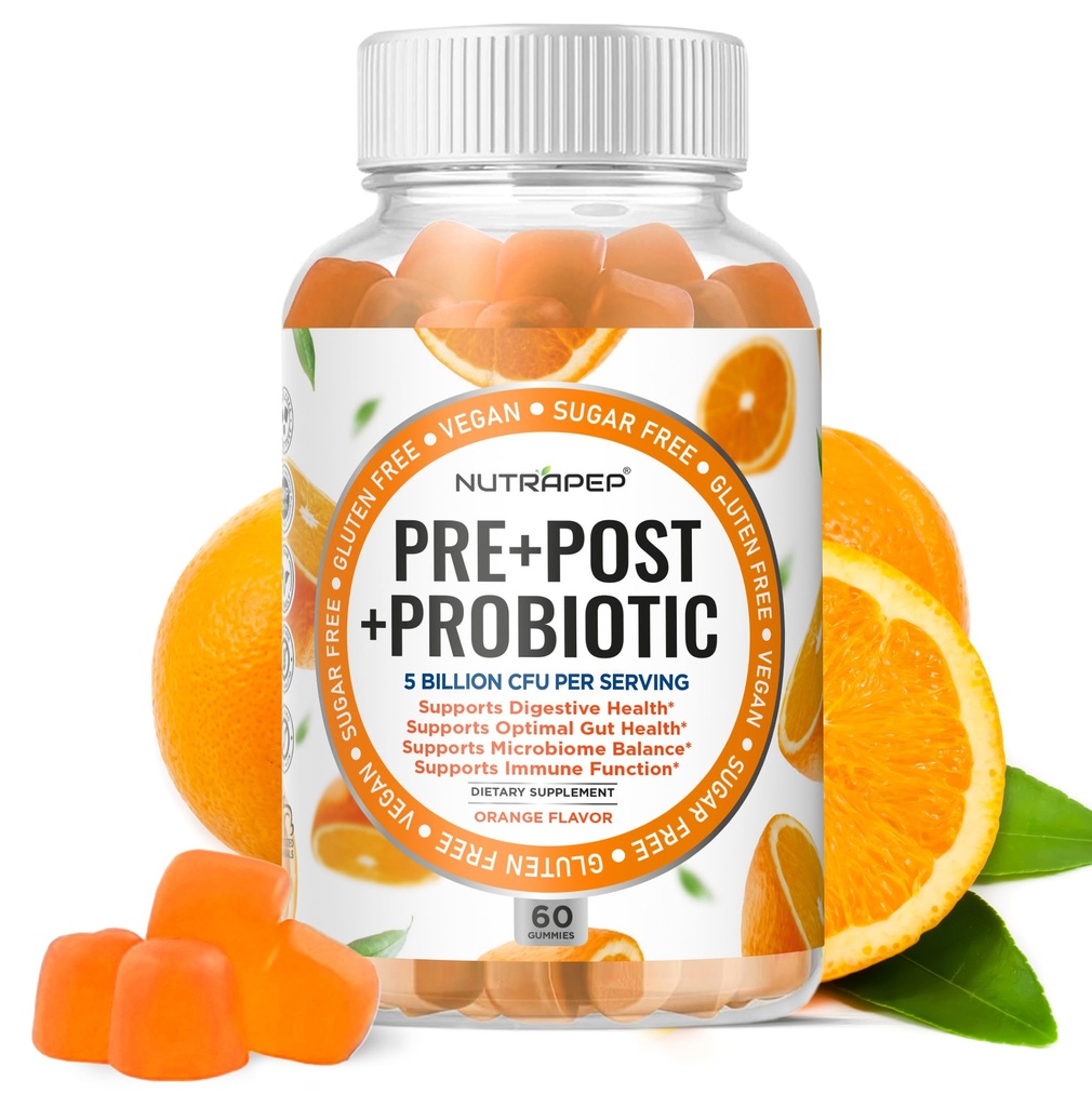 Probiotici prebiotici e gommoni postbiotici per donne uomini e bambini - Alta potenza 5 miliardi di CFU - Zucchero-Free & Gluten Free