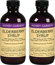 Honey Gardens Elderberry Syrup con Grade A Raw Honey, Propolis, Organic ACV & Elderberries | Formula Immune tradizionale w/Echinacea | Made in the USA (4oz, 2pk)