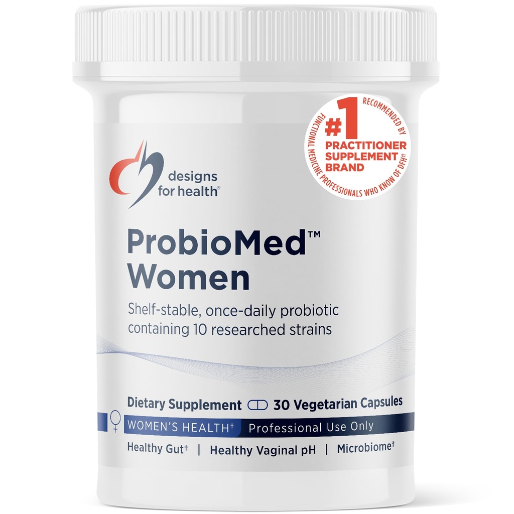Progetti per la salute ProbioMed Donne - Probiotici vaginali per sostenere il pH Balance, Vaginal Comfort, Salute Immune & Salute Gut per le donne - Dairy-Free Probiotic (30 capsule)