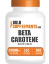 BulkSupplements.com Beta Carotene 25000 IU Softgels - Supplemento vitamina A, Beta Carotene Supplementi - per il supporto agli occhi, Gluten Free, 1 Softgel per Serving, 365 Count (Pack of 1)