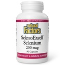 Fattori naturali, SelenoExcell Selenium 200mcg, Antiossidante & Supporto immunitario, 90 capsule