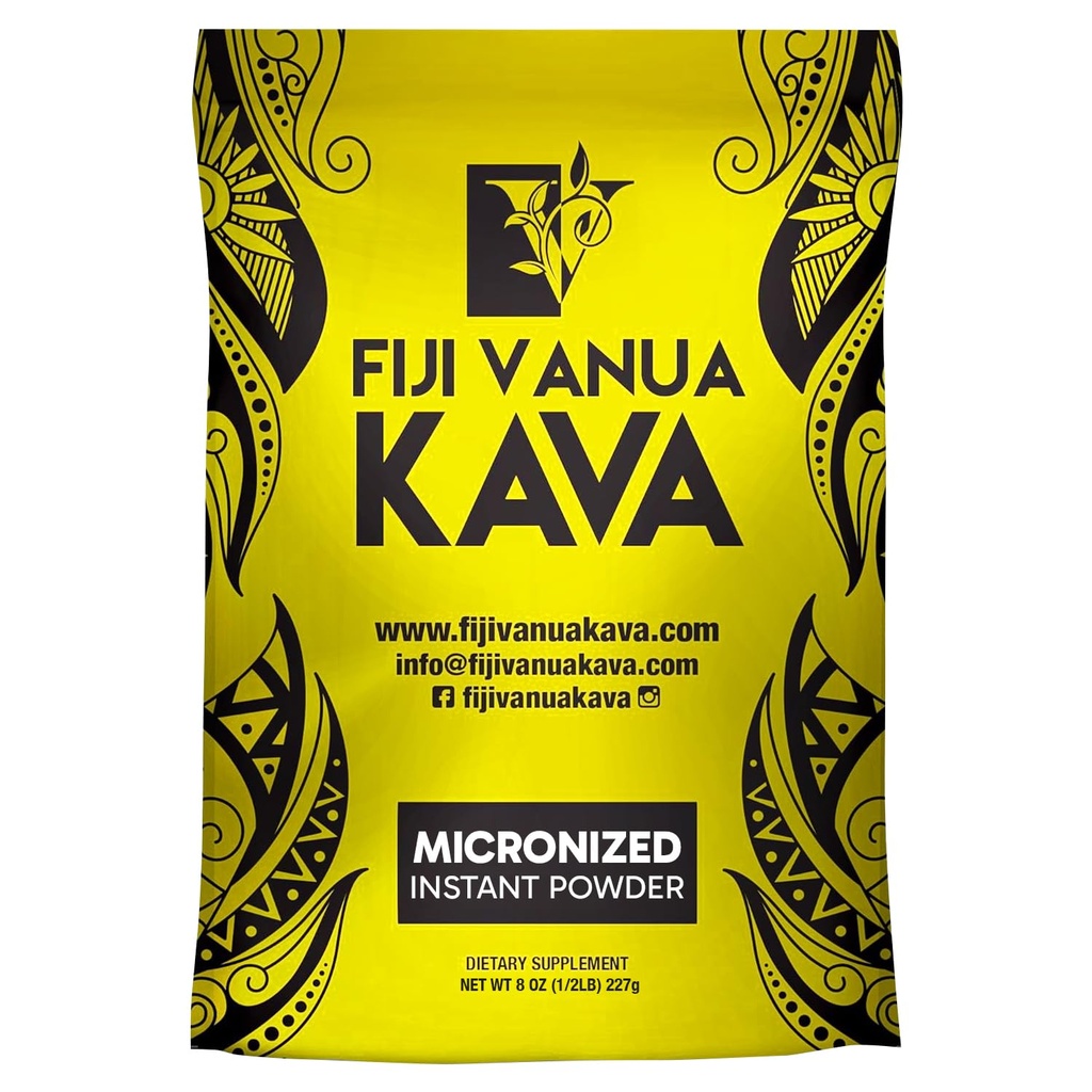 Fiji Vanua Kava polvere micronizzata di Kava, portatile e facile da preparare la radice di Kava, nessuna polvere di bevanda pura e forte, 8 oz