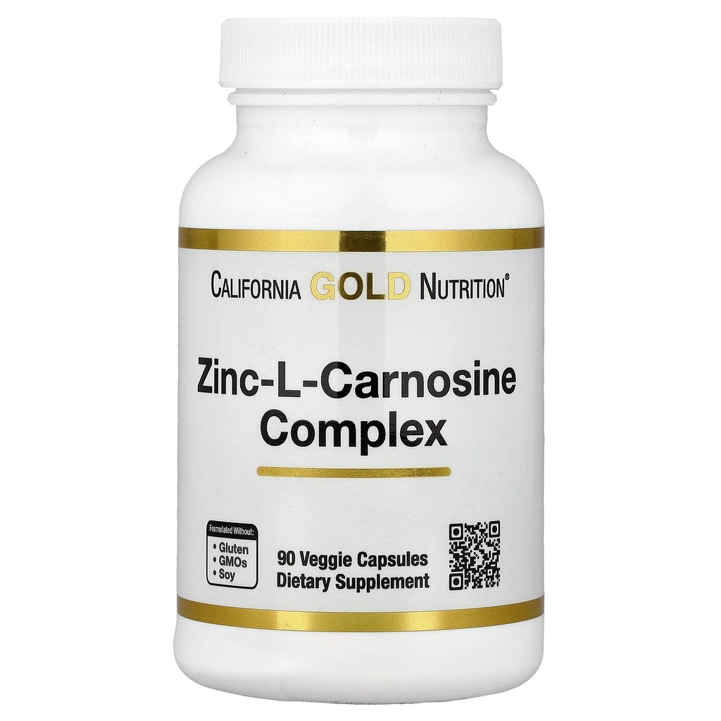 California Gold Nutrition Zinc-L-Carnosine Complex, 90 Caps Veggie
