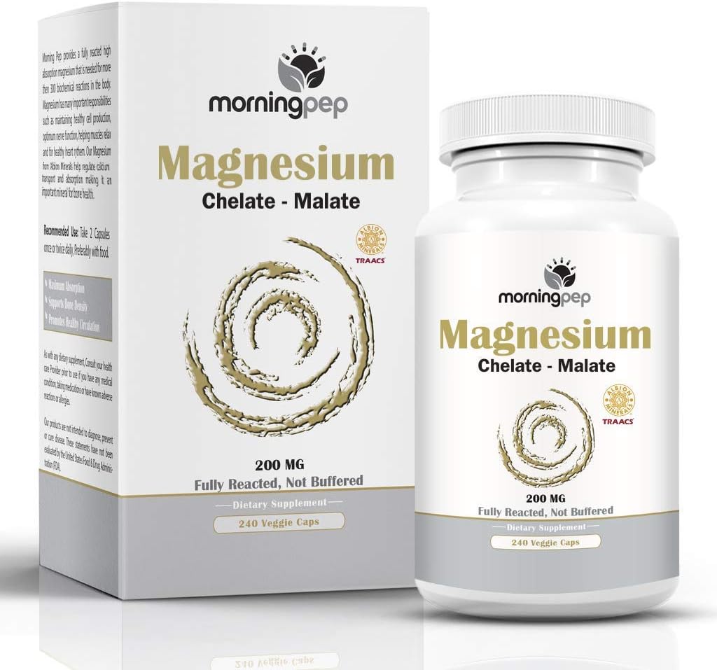 Magnesio Bisglycinate Chelate 240 Vegi Caps 200mg Elemental per Serving