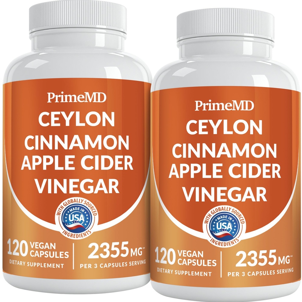 5 in-1 Ceylon Cinnamon Capsule 2355mg - Capsule Aceto di Sidro di Mele con Turmerico, Panax Ginseng e Bioperine (120 Conte, Confezione di 2)