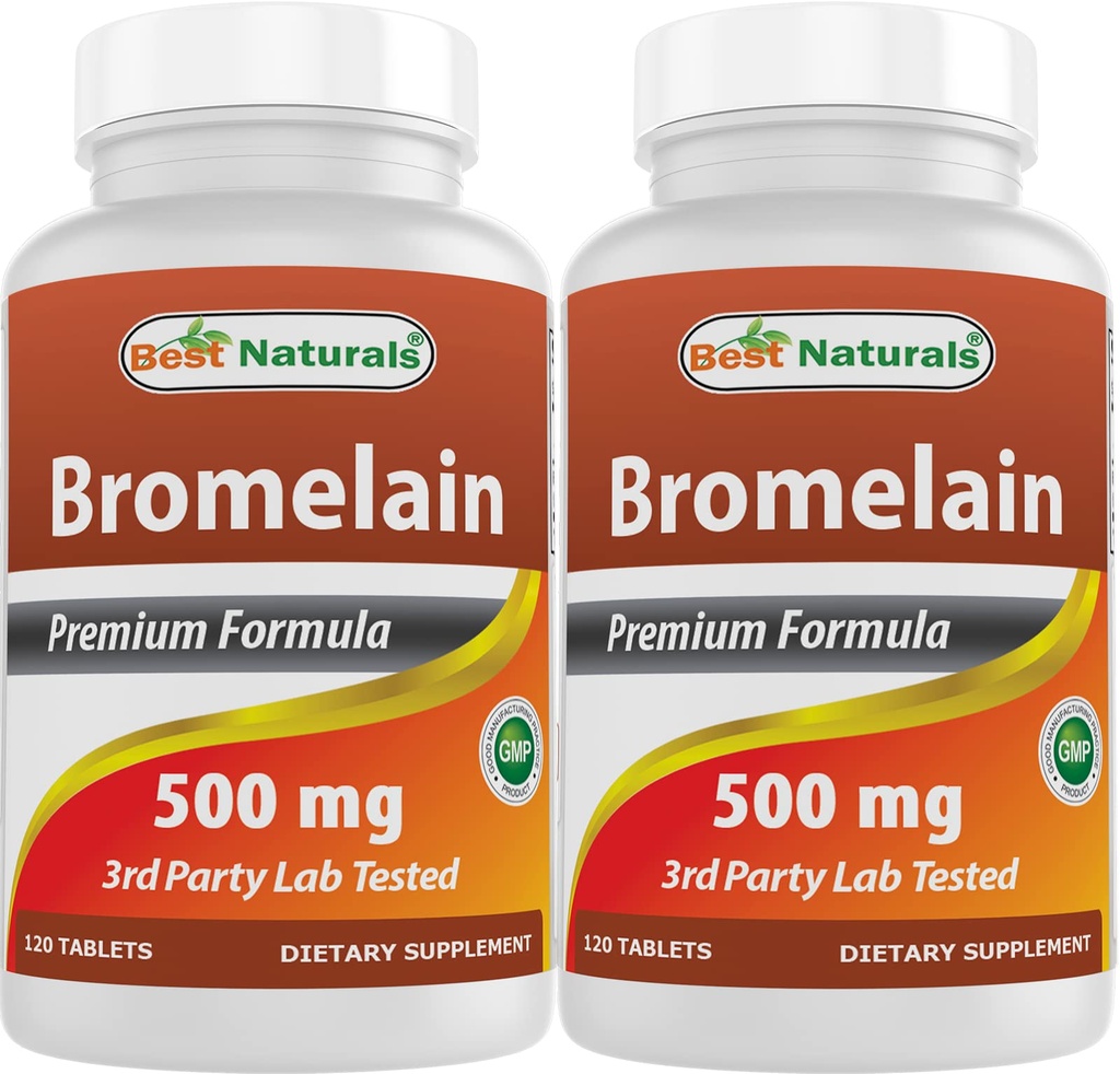 Migliori naturali Bromelain 500mg 120 compresse (120 conteggio (pacchetto di 2))