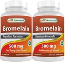Migliori naturali Bromelain 500mg 120 compresse (120 conteggio (pacchetto di 2))