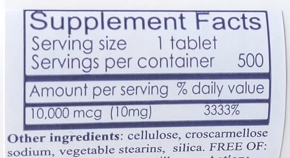 Biotina sana 10.000 mcg (500 compresse) per la crescita dei capelli, pelle, unghie forti, biotina 10mg