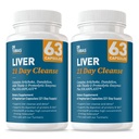 Dr. Tobias fegato 21 giorno Cleanse, erbe fegato Detox Cleanse con Solarplast, estratto di carciofo, cardo del latte, estratto di dadelion & enzimi digestivi, 63 capsule vegetali, 3 giornalieri, pacchetto di 2