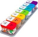 Organizzatore di pillole settimanali,Extra Large Am Pm Medicine Container con scomparti rimovibili, BPA-Free Pill Sorters 7 giorni 2 volte al giorno per vitamine e integratori