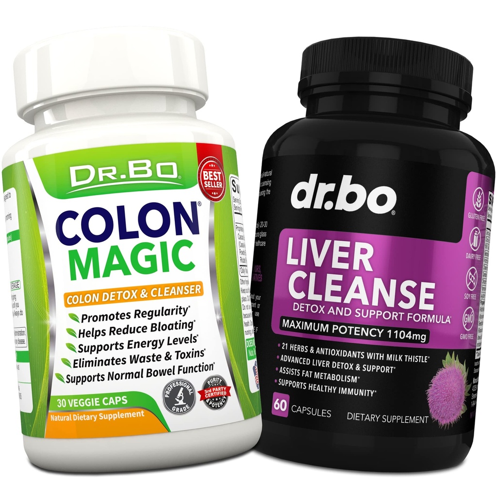 Colon Cleanse & Liver Cleanse Detox Support Supplemento - Pillole Natural Bowel Cleanser per Bloating Intestinal & Daily Constipation Relief - Latte Thistle Dandelion Caps & Aid Gallbladder Supplements