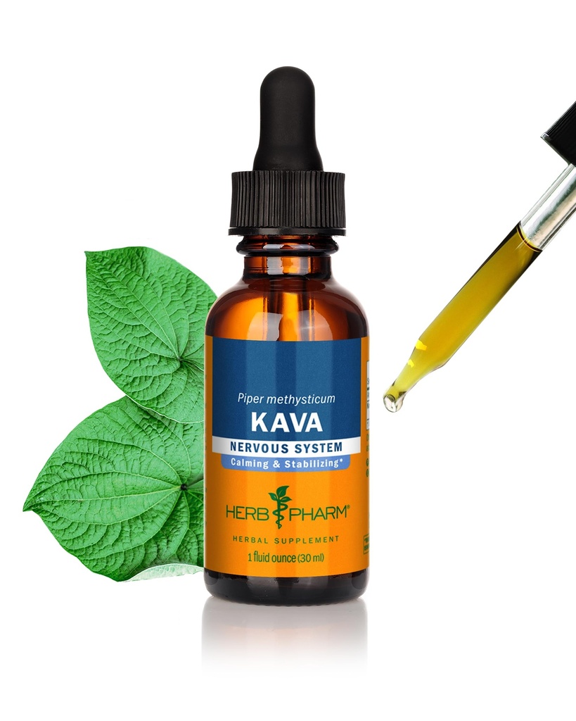 Estratto di liquido di radice di erbe Pharm Organic Kava per lo stress sollievo e relax*: Estratto di Kava vegano, non OGM Kava Kava Tintura per calma e rilassante umore, senza glutine, 1 Oz