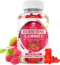 Gummie di Berberina con Ceylon Cinnamon 1500mg High Potency Berberine HCL Supplemento per Immune e Metabolism Support, Sugar Free, Raspberry Flavor - 60 Conte