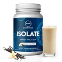 MRM Nutrition Isolate Whey Protein | Vanilla Flavored | 24g Protein | Aggiunto BCAAs + Glutamina | con enzimi digestivi | Ormone + Antibiotico Free | 29 Serve