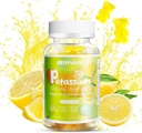 Gummie Citrato di potassio, Gummie di Magnesio di potassio, Supplemento di potassio 600mg per Crampe di gambe e muscolo, Gummie di glicinato di magnesio, senza zucchero