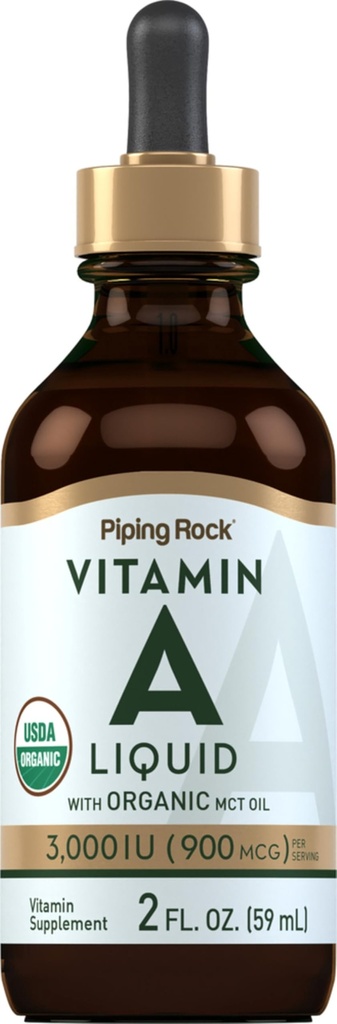 Piping Rock Vitamina A Liquid | 2 fl oz | Non OGM, Gluten Free Supplement