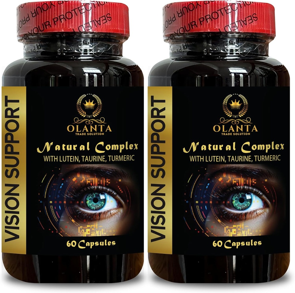 Formula naturale - Integratori di Luteina Organica - Supporto di Visione Naturale con Beta-Carotene & Antiossidanti - 2 Bottiglie 120 Capsule