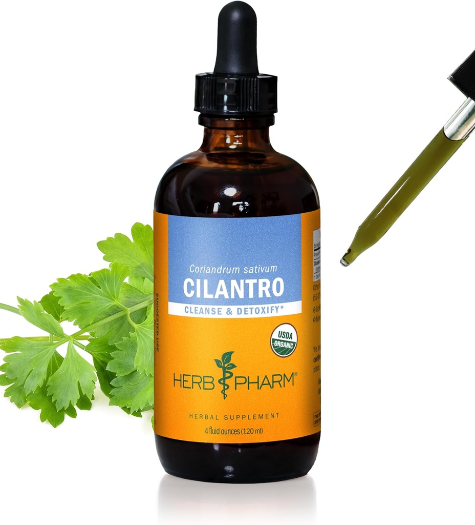 Estratto di liquido di cilantro biologico certificato di Herb Pharm per il supporto di pulizia e disintossicazione - 4 once