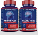 Neuro Plus Brain & Focus Formula - Nootropic Brain Booster Supplemento, Supporta la salute del cervello, Mental Clarity & Focus - Migliora la concentrazione & Mental Energy – 120 capsule (2)