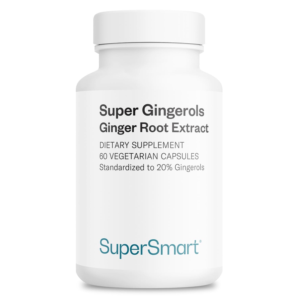 Supersmart - Super Gingerols 400mg al giorno (High Potency 20% Gingerol) - Ginger Root Extract Supplement | Non-GMO & Gluten Free - 60 capsule vegetariane