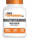 BulkSupplements.com Multivitamin Softgels - Supplemento Multivitamin giornaliero, Multimineral per gli uomini e le donne con olio di pesce - Gluten Free, 1 Softgel per Serving (1000mg), 300 Count (Pack of 1)