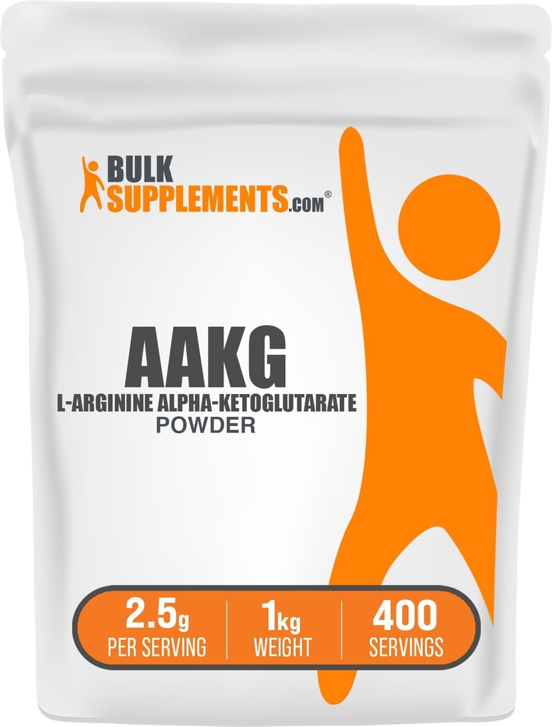 BulkSupplements.com Polvere AAKG - Arginina AKG Supplemento, Nitric Oxide Supplement, Non aromaed & Gluten Free, 2.5g per Serving, 1kg (2.2 lbs) (Pack of 1)