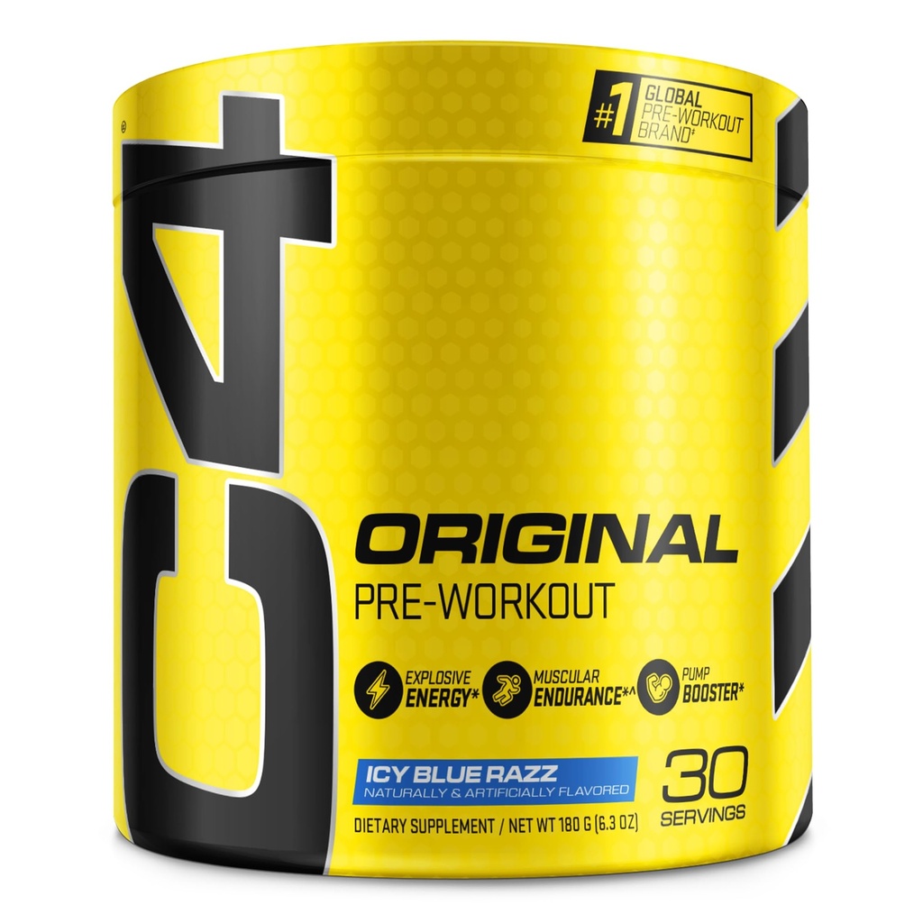 Cellucor C4 Original Pre Workout Powder ICY Blue Razz | Vitamina C per il supporto immunitario | Sugar Free Preworkout Energy for Men & Women | 150mg Caffeina + Beta Alanine + Creatina | 30 Serve