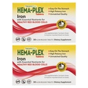 NaturesPlus Hema-Plex Iron - 30 compresse Slow-Release, Confezione da 2 - Totale Sangue - 85 mg Ferro Chelato - con Vitamina C & Bioflavonoidi - Non OGM, Vegetariano & Gluten Free - 60 Total Servings