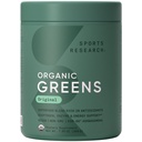 Sport Research® Organic Greens Superfood Powder w/Spirulina & Chlorella, Adaptogens, Enzymes, Probiotics & 8 VIT Bs per Gut & Mood Support* - Vegan, Sugar-Free & Low-Cal Original 20 Servings