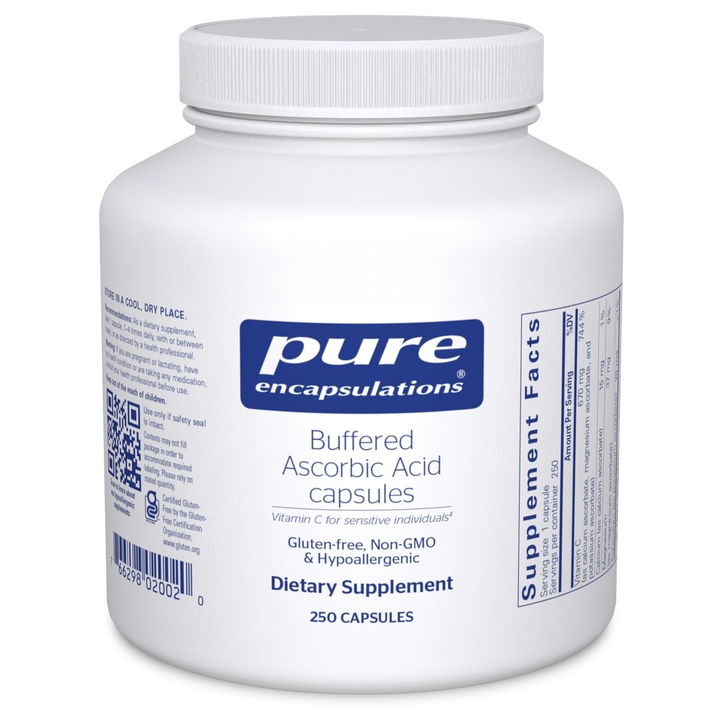 Pure Encapsulations Buffered acido ascorbico capsule | Vitamina C per individui sensibili* | 250 capsule