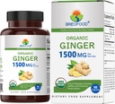 Brieofood Organic Ginger 1500mg, 45 Serve, Vegetariano, Senza Glutine, 90 compresse vegetariane