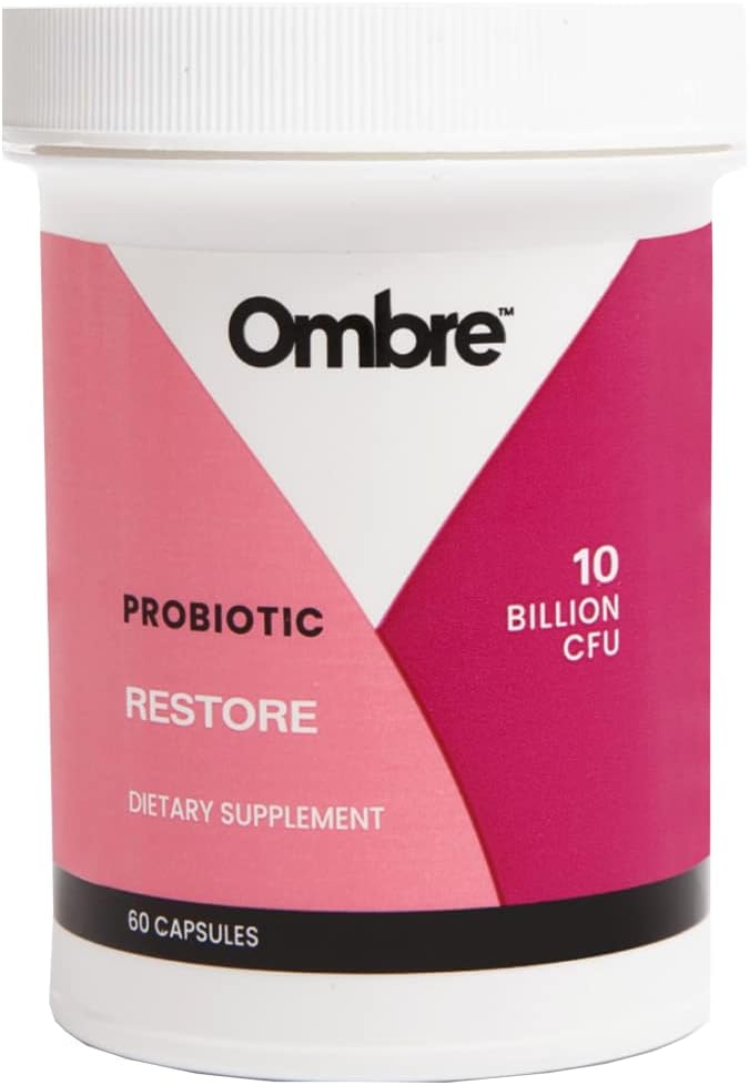 Ombre Restore Probiotics for Women, Daily Gut Health Supplement per Vaginal, Digestivo, Tratto urinario, & Supporto immunitario, 10 miliardi di CFU, Shelf-Stable, 30 Serve