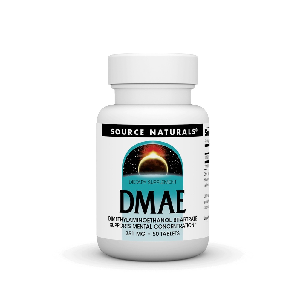 Fonte Naturals DMAE, Dimethylaminoethanol Bitartrate - Supporta la concentrazione mentale - 50 compresse