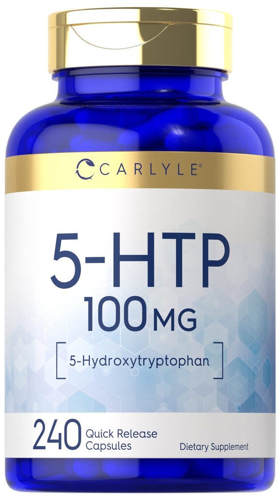 Carlyle 5HTP | 100mg | 240 capsule | 5 Hydroxtryptophan | Non-GMO & Gluten Supplemento gratuito