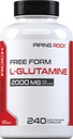 Piping Rock L Glutamine Polvere capsule | 2000 mg | 240 pillole | Supplemento per le donne e gli uomini | Aminoacido forma gratuita | Non OGM, Gluten Free