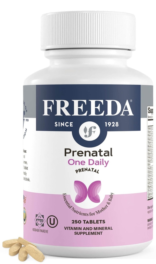 Vitamina Prenatale GRATUITA - Prenatali di Kosher - Vitamine Prenatali con Ferro, Acido Folico Prenatale, Cholina, Vitamina D - Un Supporto Multivitamina Pre Natale Quotidiano per Donne Incinte e Lattanti (250)