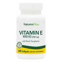 NaturesPlus Vitamin E - 400 iu Misto D-Tocopherol, 60 Softgels - Facile da ingoiare vitamina E supplemento, derivato da olio di soia naturale - Difesa free-radical - senza glutine - 60 Serve