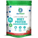 BioTrust Low Carb Lite, 20 Grammi di Grass-Fed Whey Protein Isolate, 100 Calorie, ProHydrolase Digestive Enzymes, Non-GMO, Libero da Soia e Gluten, RBGH-Free (14 Serve) (Strawberries and Cream)