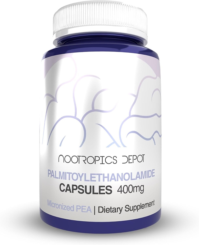Nootropics Depot Palmitoylethanolamide Capsule | Pea | 400mg Pills | 60 Count | Supporta Discomfort Relief | Promuove la funzione congiunta sana